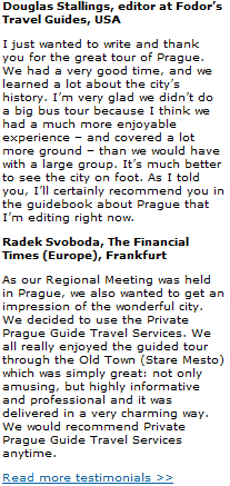 Prague Guide Testimonials