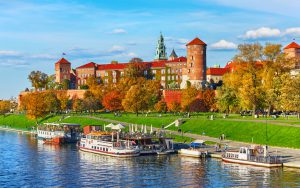 Wawel castle famous landmark in Krakow, Poland. 