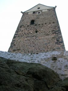 There are breathtaking views from the 26-meter high tower, Romanesque in style. According to legend, the Loket Dragon is hidden there.