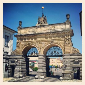 Neo-renaissance portal of the Pilsner Urquell Brewery