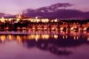Illuminated Prague Castle in the evening